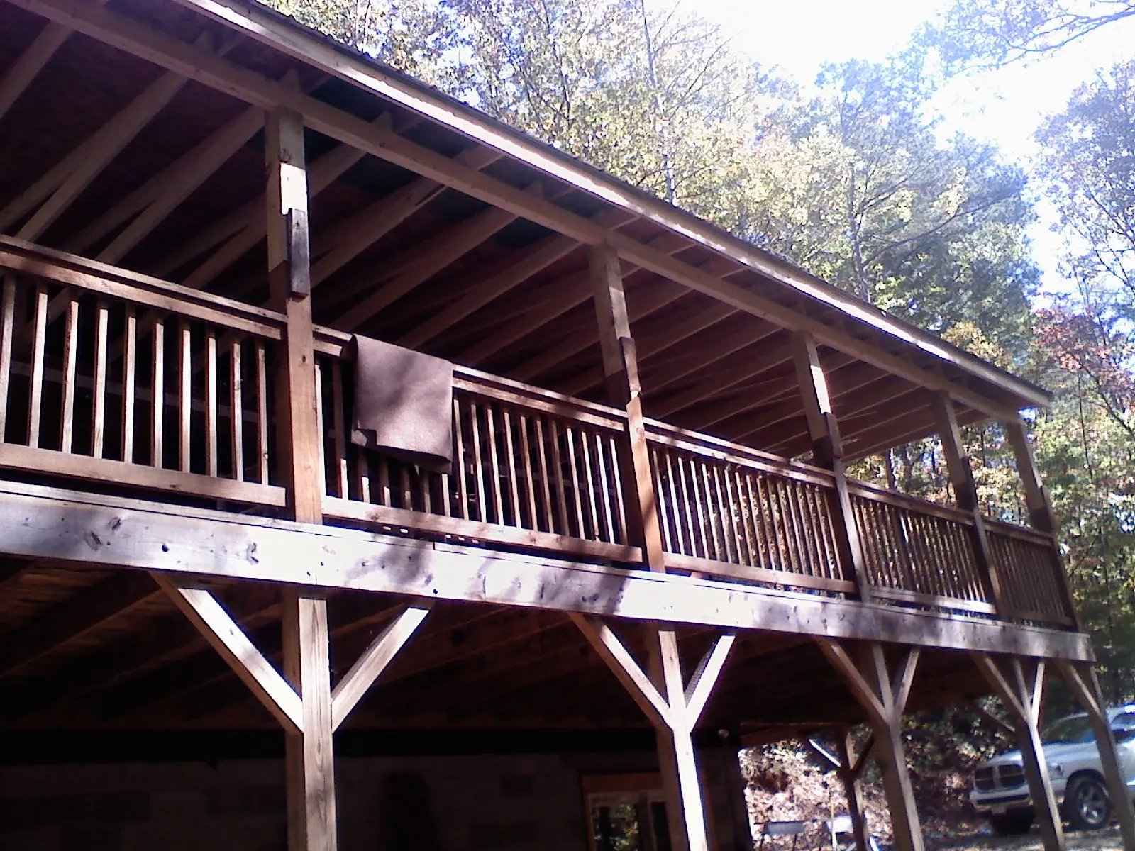 Timber framing under a new elevated porch and deck — Roof Leak Repair in Deltona by Roofing Brothers